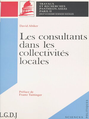 cover image of Les consultants dans les collectivités locales